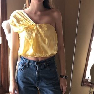 Bebe 100% silk crop top